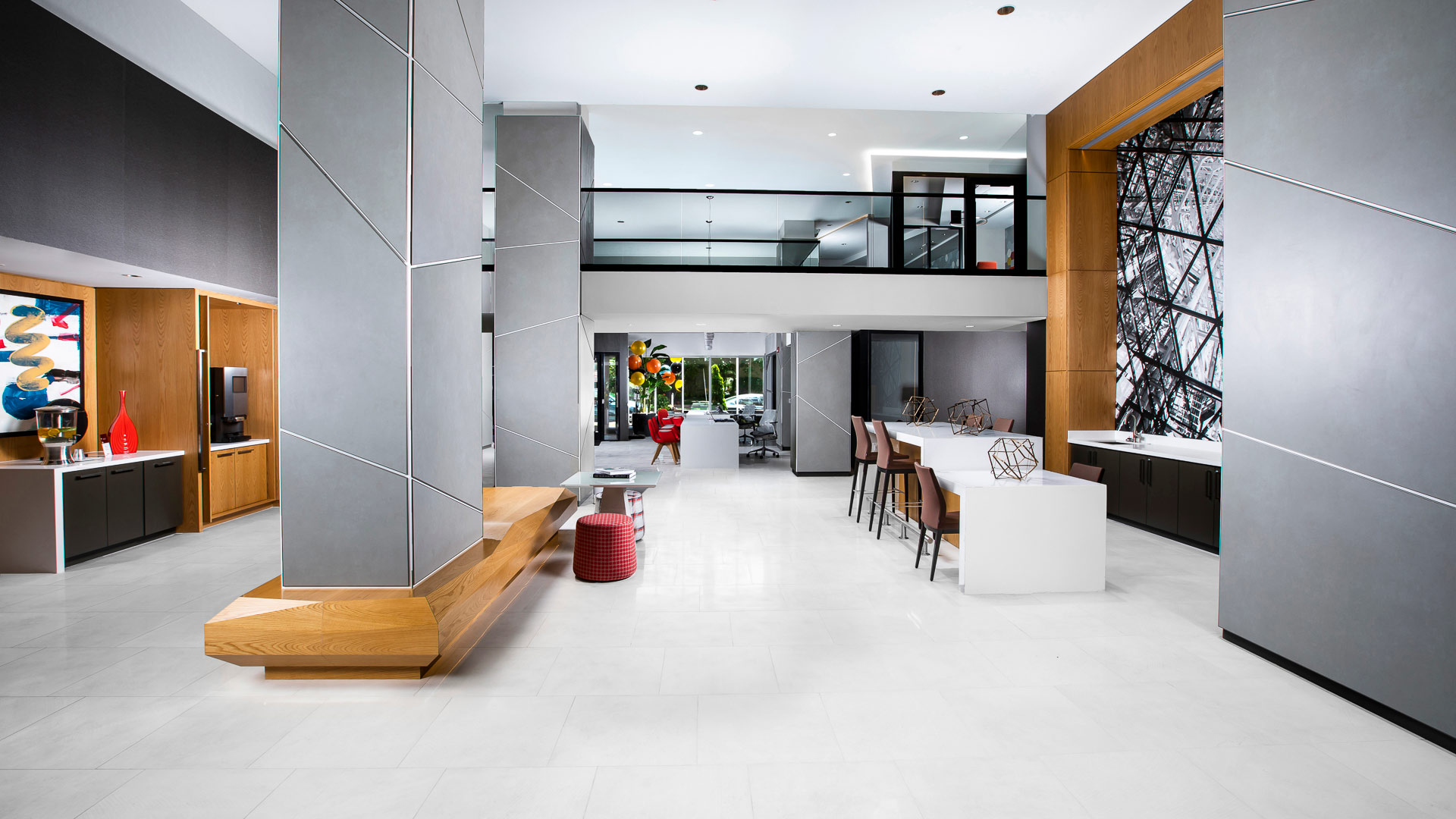 Attached to our lobby is the leasing center and coffee bar, where you can say hello to your neighbors or your Bozzuto team.