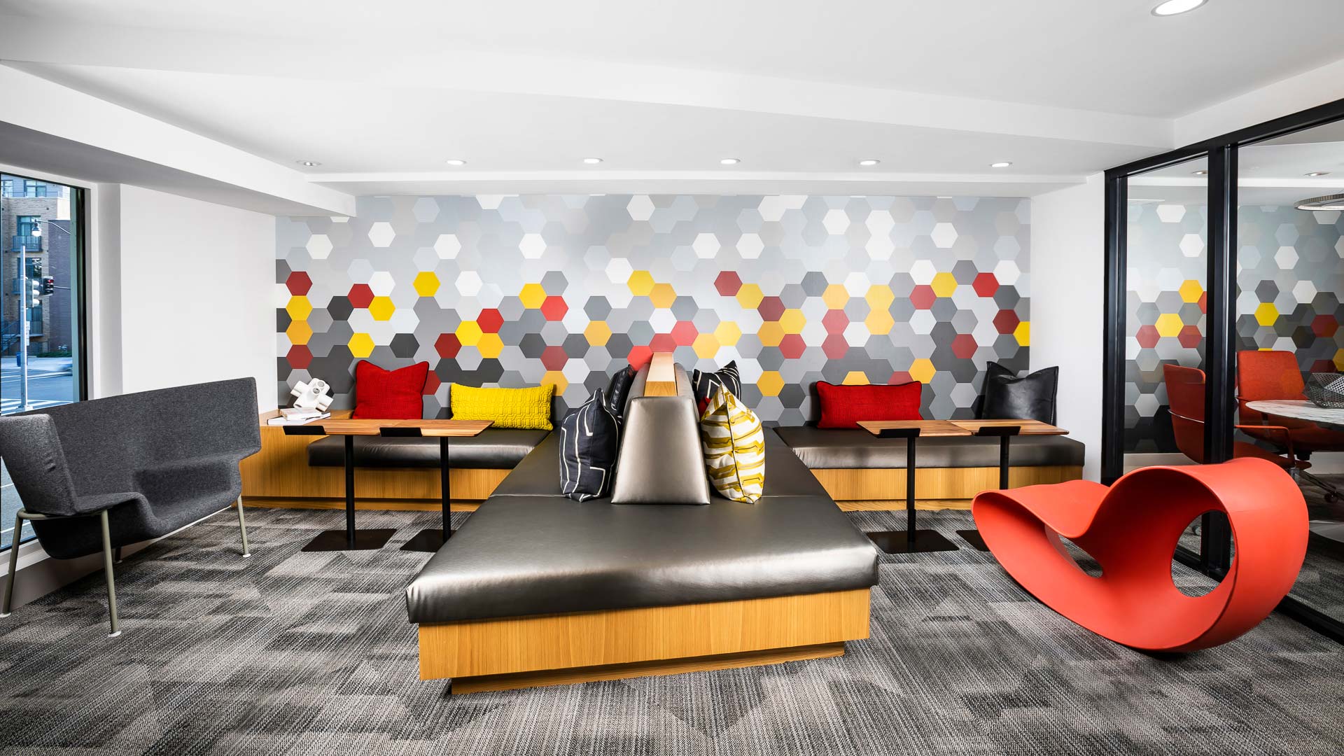 Across the community there is a comfortable place to meet, work, or rest, around every corner.